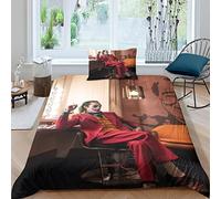 CIFEAR Joker Duvet Cover Set Gotham City Bedding Set for Kids Boys Girls 3D Printed Comforter Cover Microfiber Quilt Cover Bedroom Collection Single（135x200cm）