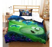 CIFEAR Smurfs 3D Printed Duvet Cover with Pillowcases Bedding Set with Zipper Closure Hypoallergenic Soft Microfiber Quilt Cover Set Single（135x200cm）
