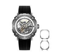 CIGA Design Automatic Watch Men's Magician Series Watch Removable Case Sapphire Glass Fluororubber Strap Watches for Men and Women with 3 Case Shapes, Stainless steel automatic, Strap.