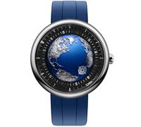 CIGA Design Mechanical Automatic Watch Blue Planet II·Atlantic, Round Stainless Steel Case, Earth-Like dial Design, Luminous Version, Premium Fluororubber Strap Watches Gifts for Men and Women