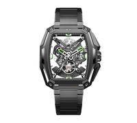 CIGA Design Skeleton Automatic Mechanical Watch Hunter Titanium Carbon | Self-Developed Movement, Grade 5 Titanium, Skeleton Tonneau Case, 5ATM, Super-LumiNova, KE-Efficient Rotor, Silm Profile