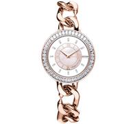 CIGA Design Watches for Women Sparkle Collection Quartz Watch, Gem-Set Bezel, Mother-of-Pearl Dial, Refined Steel C-Link Bracelet, Magnetic Round Clasp for Women Watch, Rose Gold, Steel Bracelet