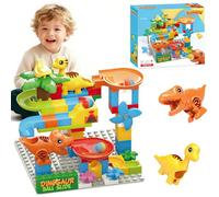 CIGAA Dinosaur Marble Run Building Blocks, 55 Pcs Interactive Ball Tracks Maze Game Construction Toys Building Set, STEM Educational Gift for Kids Ages 3 4 5 6 7 8 Years