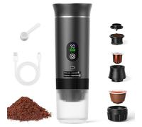 CIGAA Portable Coffee Maker, Travel Coffee Maker and Portable Espresso Machine with Fast Heating, 3 Brewing Modes, LED Display, Self-Cleaning for Home Office and Outdoor Use
