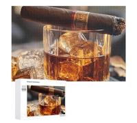 Cigar And Whiskey Wine Wooden Jigsaw Puzzles for Adults 1000/500/300 Pieces with Storage Box Funny Gifts
