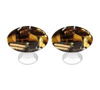 Cigar and Wine Whiskey 2 PCS Funny Drawer Knobs with Screw Round Metal Cabinet Pulls for Kitchen Cupboard Furniture