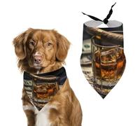 Cigar And Wine Whiskey Funny Dog Bandanas Adjustable Triangle Pet Scarf Bib for Small Medium Large Cute Pets Supplies
