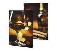 Cigar And Wine Whiskey Funny Tablet Cases Multi-Viewing Angels Trifold Stand Case Compatible with iPad Series