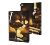 Cigar And Wine Whiskey Funny Tablet Cases Multi-Viewing Angels Trifold Stand Case Compatible with iPad Series