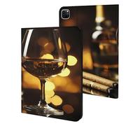 Cigar And Wine Whiskey Funny Tablet Cases Multi-Viewing Angels Trifold Stand Case Compatible with iPad Series