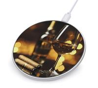 Cigar And Wine Whiskey Funny Wireless Charger Pad 10W Lightweight Charging Station Personalized Gifts for Travel Home Office