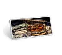 Cigar And Wine Whiskey Metal Badge Rectangular Stainless Steel Badges Decorative Lapel Pins Clothing Backpack Accessory Gift