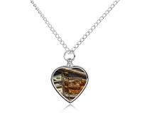 Cigar And Wine Whiskey Pet Ashes Necklace Heart Urn Necklaces for Dog Cat Cremation Jewelry Memorial Keepsake