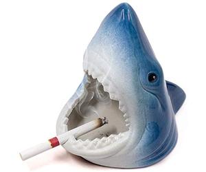 Cigar Ashtray, Ceramic Ash tray for Cigarettes, Shark Windproof Large Ashtray, Outdoor Ash Tray for Home Office Decoration