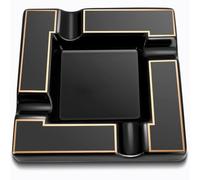 Cigar Ashtray Large Ceramic Cigarettes Ash Tray Black Cigars Ashtrays for Men travel, Indoor, Outdoor, Patio, Home, Office, Gift