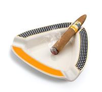 Cigar Ashtray - Premium Triangle Ashtray Deep Basin Holds 3 Cigars Durable