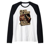 Cigar Blazing & Jesus Praising Christian Cigar Enthusiast Raglan Baseball Tee