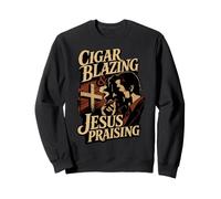 Cigar Blazing & Jesus Praising Christian Cigar Enthusiast Sweatshirt