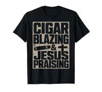 Cigar Blazing & Jesus Praising Christian Cigar Enthusiast T-Shirt