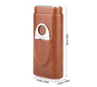 Cigar Case, Cigar Cutter, Cigar Holder with Cutter Color Optional for Villa Home(Brown, Black) Cigar Accessories