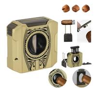 Cigar Cutter 5-in-1 Featuring 2 Cigar Cutters & 2 Cigar Punch and a Nubber