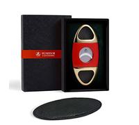 Cigar Cutter Double Blade Guillotine, Cigar Cutter Diameter 25 mm Stainless Steel Double Blade Cigar Drill Zinc Alloy Body, Golden Rose Cigar Board, Cuban Cigar Cutter Set Gift