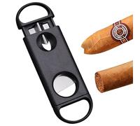 Cigar Cutter, Two Types of Knife Heads Cigar Cutter, V-Shaped Blade Cigar Cutter, Stainless Steel Cigar Cutter, Double Blade Cigar Scissors for Most Sizes of Cigars (Black)