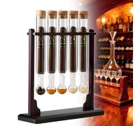 Cigar Flavor Infuser & Cigar Aging Display Stand - 5-7 Day Vapor Infusion System with Glass Chambers, Wooden Social Edition with Humidity Gauge B5