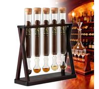Cigar Flavor Infuser & Cigar Aging Display Stand - 5-7 Day Vapor Infusion System with Glass Chambers, Wooden Social Edition with Humidity Gauge B5