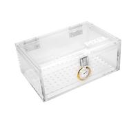 Cigar Humidor Acrylic Small with Latch and Hygrometer - Holds 15-20 Cigars - Airtight and Mess Free - No Seasoning - No Activation - No Maintenance