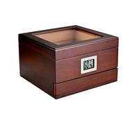 Cigar Humidor Cabinet Hold 50 Cigars Spanish Cedar Wood Cigar Box with Digital Hygrometer, Humidifier, Drawer Gift for Men Cigar Lovers(B)