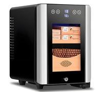 Cigar Humidor Cabinet, LED Lighted, Holds 100 Cigars, Spanish Cedar Wood Shelves, Accessories Drawer, for Cigar Lovers