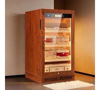 Cigar Humidor Cabinet, Premium 3-Tier Table Top Cigar Box, Adjustable LED Lighting, Lighting Cigar Display Case, Built-in Humidifier, Large Capacity for 600 Cigars