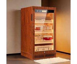 Cigar Humidor Cabinet, Premium 3-Tier Table Top Cigar Box, Adjustable LED Lighting, Lighting Cigar Display Case, Built-in Humidifier, Large Capacity for 600 Cigars