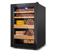 Cigar Humidor Cabinet with Humidity Control, Electric Cooling & Heating, Holds 150-1600 Cigars, Features Cedar Wood Drawers, Quiet Operation