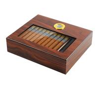 Cigar Humidor, Dayear Desktop Humidor Cigar Box for 15-20 Cigars(Cigars are not Included), Handcraft Wood Cigar Case with Hygrometer and Humidifier, Divider Cuban Cigar Smoke Storage Box
