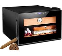 Cigar Humidor for 150 Cigars, 25L Intelligent Temperature Control, Cedar Wood, Negative Ion Purification, Touch Control & LED Lighting