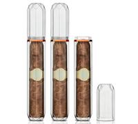Cigar Humidor Tube Acrylic, Travel Portable Moisturizing Air Tight Cigar Tube, Transparent Cigars Case Suitable for Travel Business Golf Outlife (3 Cigar Tubes)