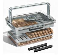 Cigar Humidor with Hygrometer and Humidifier, Large Accommodate 120 Cigars with Cedar Wood Chip and Portable Handle & Shelf for Outdoor Indoor Cigar Life, Cigar Accessories Gift Cigar Box (Large)