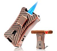 Cigar Lighter with Punch.Windproof Torch Lighter,Refillable Butane Cool Lighters for Valentines Day Gifts for Men ,Smoking, Camping, Cigar,Outdoor