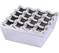 Cigar Outdoor Metal Ashtray - Ashtrays For Cigarettes Windproof Large 16-Hole Ashtray Outdoor Windproof Cigarettes Ashtray Tabletop Decor For Home Hotel Garden Desktop Cigar Ashtray,Chrome,bonny36