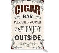 Cigar Please Help Yourself And Enjoy Outside Vintage Decor Poster Wall Art Decor Metal Sign Poster 8X12 Inches