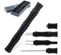 Cigar Punch 4-in-1 Multitool Set, Cigar Draw Enhancer Tool with 8mm Cigar Hole Opener & Anti Hot Fingers for Easy Cutting of Blocked Cigars to Enjoy The Last FT Cigar Without Getting Burned-Black