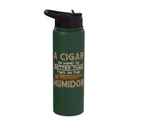 Cigar Smoking Lover Humidor Cigar Lover Funny Cigar Smoker Stainless Steel Insulated Water Bottle
