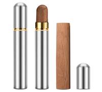 Cigar Tube, Aluminum Cigar Humidor Travel Airtight Single Cigar Holder Case Includes Cedar Wood Ships Silver,Gifts for Men（1 Piece Set)