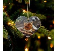 Cigar & Whiskey Christmas Ornaments - Farmhouse Xmas Hanging Ornaments for Christmas Tree Decorations, Rustic Holiday Love Pendant Decor and Gift Party Tags