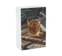 Cigar & Whiskey Cigarette Case - Portable Cigarette Box Lightweight Holder Case for Travel Waterproof Plastic Cigarettes Boxes Pocket Size Storage Box for 20 Cigarettes