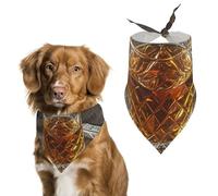 Cigar & Whiskey Dog Bandanas Adjustable Bib Handkerchief Party Pet Decorations Cute Dog Triangle Scarfs for Small Medium Puppy Cat Costume Accessory