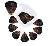 Cigar & Whiskey Guitar Picks 12 Pack 3 Different Thickness Celluloid Guitar Plectrums with Guitar Pick Storage Box Personalized Guitar Pick for Acoustic Guitar Picks