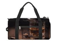 Cigar & Whiskey Gym Bag Travel Duffel Bags for Men Women Large Weekender Bags Carry On Overnight Duffle Bag with Shoe Compartment for Workout, style, One Size